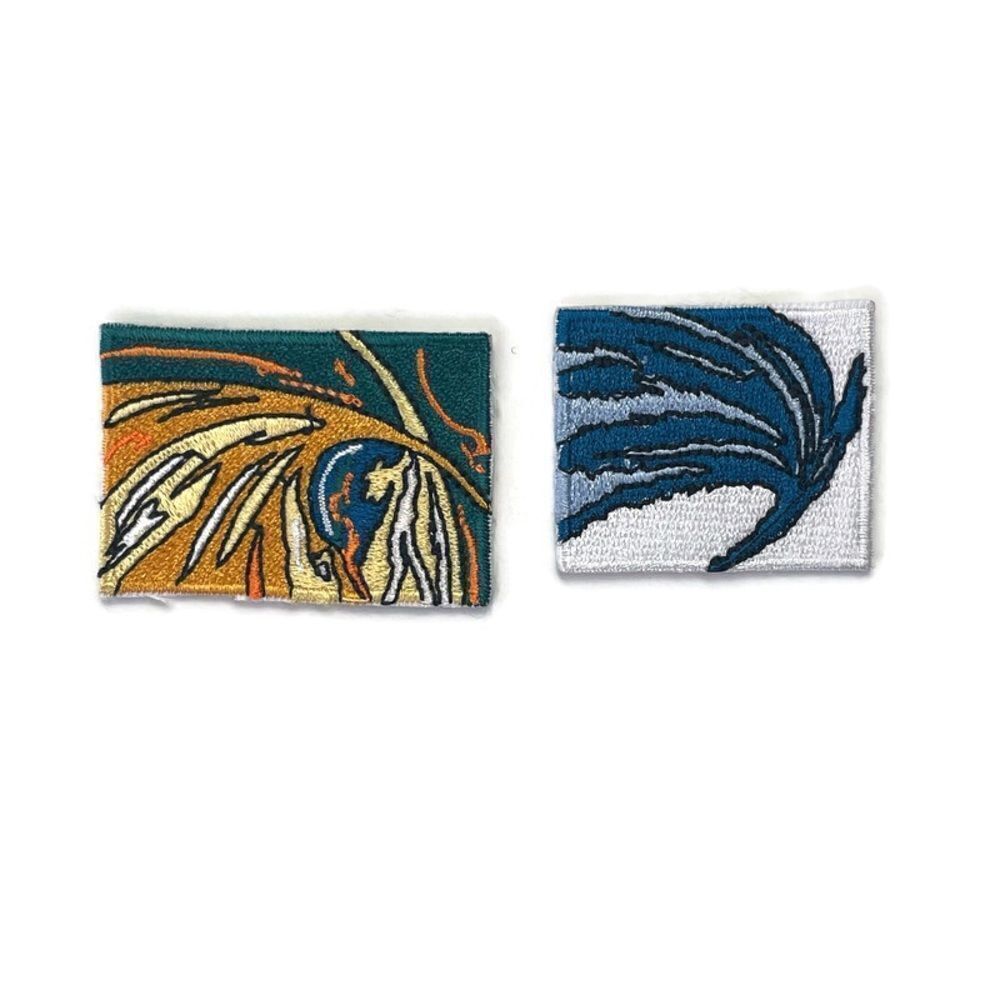 2 pc. Abstract Waves Art Small Embroidered Patches